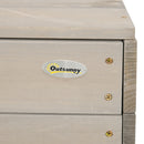 Outsunny Kids Wooden Sandpit, Sandbox W/ Canopy, Seats, For Gardens - Grey