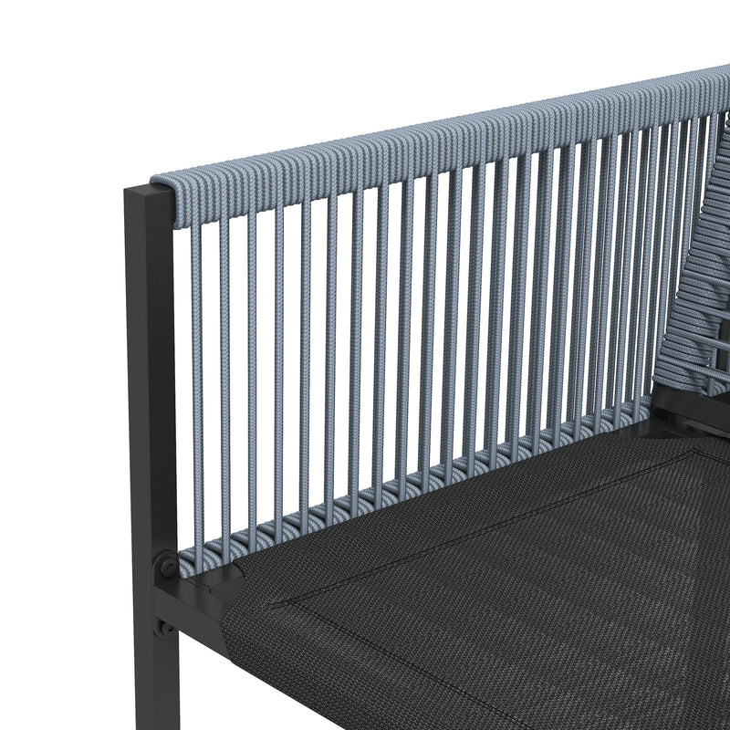 Outsunny 5 Pieces Patio Dining Set with Foldable Back, Light Grey