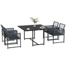 Outsunny 5 Pieces Patio Dining Set With Foldable Back, Light Grey