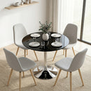 HOMCOM Round Bar Table, Dining Table With Tempered Glass Top And Steel Frame
