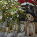 Fusion Christmas Tree Single Panel Eyelet Door Curtain in Multi