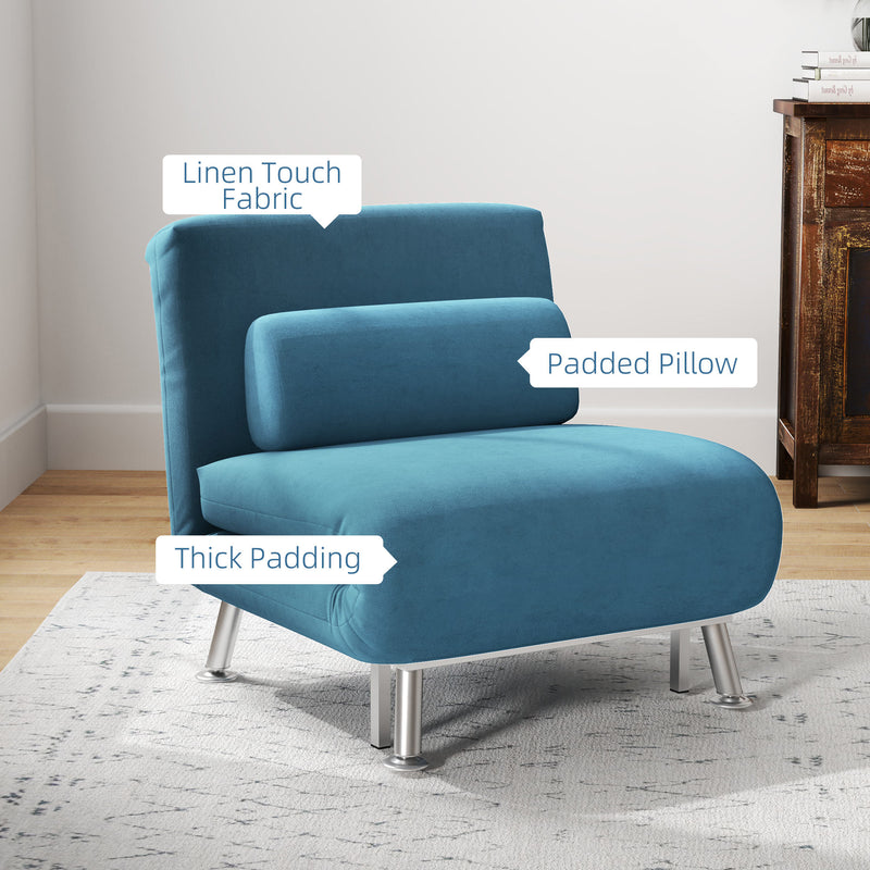 HOMCOM Single Folding 5 Position Convertible Sleeper Chair Sofa Bed