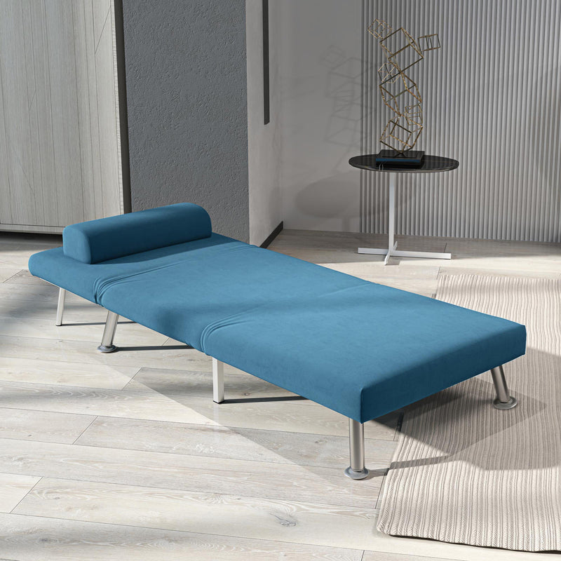HOMCOM Single Folding 5 Position Convertible Sleeper Chair Sofa Bed