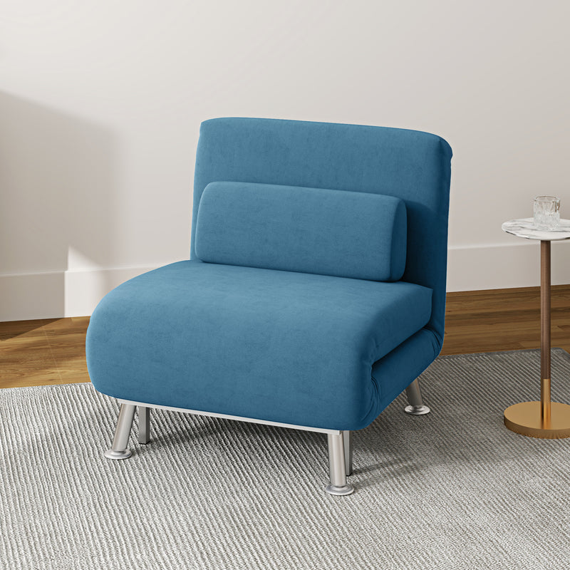 HOMCOM Single Folding 5 Position Convertible Sleeper Chair Sofa Bed
