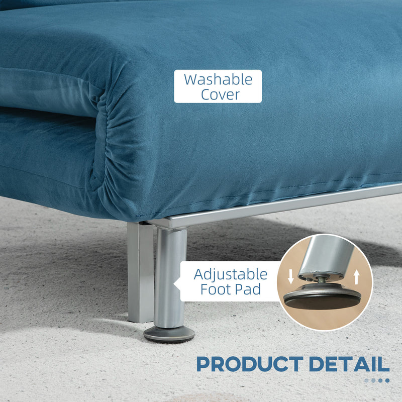 HOMCOM Single Folding 5 Position Convertible Sleeper Chair Sofa Bed