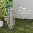 Outsunny 72 cm Rattan Solar Floor Lamp, Auto On/Off LED Garden Light, Grey