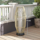 Outsunny 72 cm Rattan Solar Floor Lamp, Auto On/Off LED Garden Light, Grey