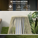 Outsunny 72 cm Rattan Solar Floor Lamp, Auto On/Off LED Garden Light, Grey