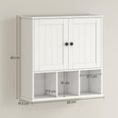 HOMCOM Bathroom Wall Cabinet, Medicine Cabinet with Open Compartments, Shelf