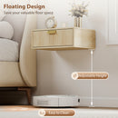 HOMCOM Floating Nightstands Set Of 2 Bedside Tables W/ Wave Drawer Oak