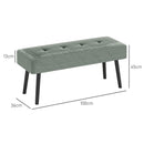 HOMCOM End of Bed Bench with Thick Padding and Steel Legs for Entryway