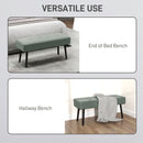 HOMCOM End of Bed Bench with Thick Padding and Steel Legs for Entryway