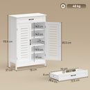 HOMCOM Modern Shoe Storage Cabinet with Louvered Doors and Drawer, White