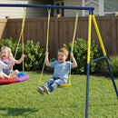 AIYAPLAY Kids Swing Set With Double Swings, Metal Frame, 150kg Capacity