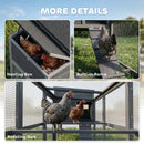 PawHut Large Chicken Coop, Wooden Hen House With Covered Run