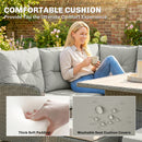 Outsunny 6 PCs Rattan Garden Furniture Sectional Corner Sofa, Dark Grey