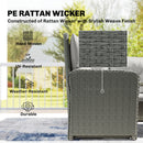 Outsunny 6 PCs Rattan Garden Furniture Sectional Corner Sofa, Dark Grey