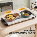 HOMCOM Electric Food Warmer 5 Tray, 9.2L Buffet Server with Lids, Silver Tone