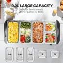 HOMCOM Electric Food Warmer 5 Tray, 9.2L Buffet Server with Lids, Silver Tone