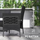 Outsunny 4 Piece Rattan Garden Furniture Sofa Set with Cushions, Black