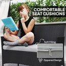 Outsunny 4 Piece Rattan Garden Furniture Sofa Set with Cushions, Black
