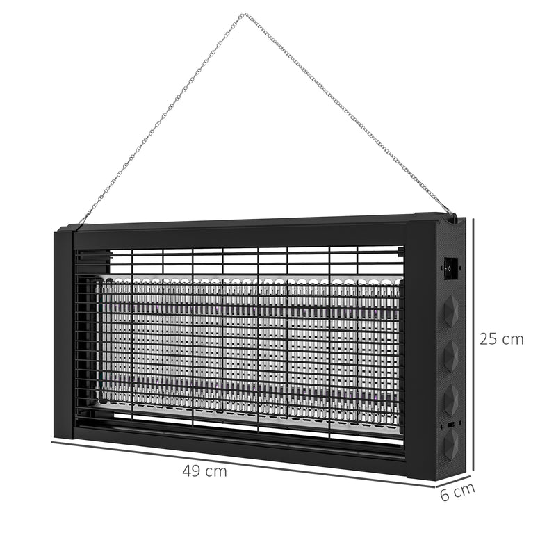 HOMCOM Fly Killer with Infrared Light, Hanging / Freestanding, Black