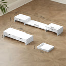 HOMCOM Dual Monitor Stand Riser With Adjustable Length And Angle