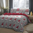 Fusion Christmas Gnome Duvet Cover Set in Silver