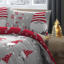 Fusion Christmas Gnome Duvet Cover Set in Silver