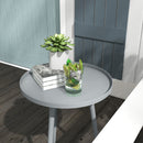 Outsunny Round Garden Coffee Table, Outdoor Side Table With Rounded Edge