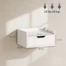 HOMCOM Floating Nightstands Set of 2, Nightstand with Drawer, White