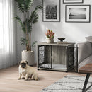 PawHut Dog Crate Furniture End Table w/ Cushion