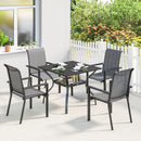 Outsunny 5 Pieces Outdoor Dining Set For 4, Patio Furniture Set, Dark Grey