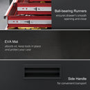 HOMCOM Tool Cabinet on Wheels with 5 Drawers Top Tool Chest Roller Cabinet Combo