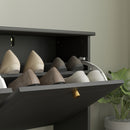 HOMCOM Narrow Shoe Cabinet with 4 Flip Drawers Adjustable Shelves