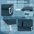 HOMCOM Fabric Convertible 2 Seater Sofa Bed W/ 2 Pillows