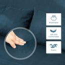 HOMCOM Fabric Convertible 2 Seater Sofa Bed W/ 2 Pillows