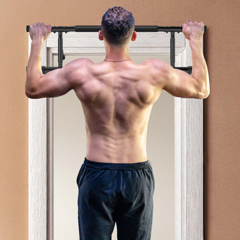 SPORTNOW Pull-Up Bar Doorway Push Up Stand W/ Resistance Bands
