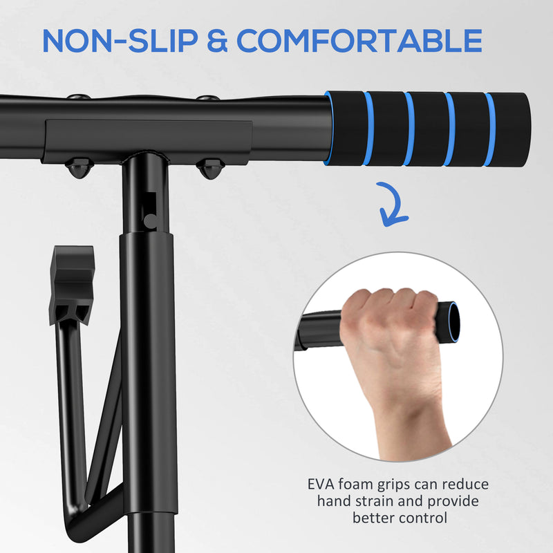 SPORTNOW Pull-Up Bar Doorway Push Up Stand W/ Resistance Bands