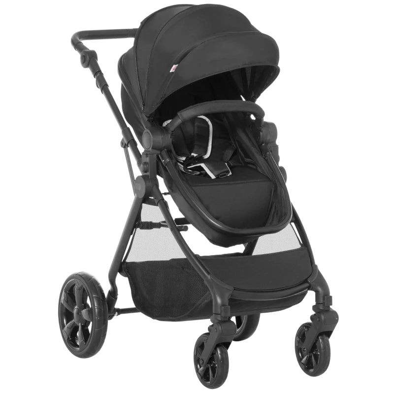 HOMCOM 2 in 1 Lightweight Pushchair  - Black