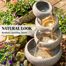 Outsunny Water Fountain Outdoor, 4-Tier Garden Water Feature
