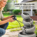 Outsunny Water Fountain Outdoor, 4-Tier Garden Water Feature