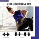 SPORTNOW 15KGS 2-in-1Adjustable Barbell & Dumbbells Set, Black And Green