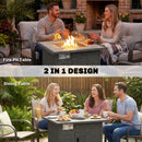 Outsunny Rattan Gas Fire Pit Table with Rain Cover, Wind Guard, 14.5 KW