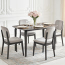 HOMCOM Dining Table For 4, Kitchen Table With Sintered Stone Tabletop, Brown