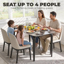 HOMCOM Dining Table For 4, Kitchen Table With Sintered Stone Tabletop, Brown