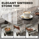 HOMCOM Dining Table For 4, Kitchen Table With Sintered Stone Tabletop, Brown