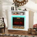 HOMCOM 1800W Inset Electric Fireplace With RGB LED Lights, White