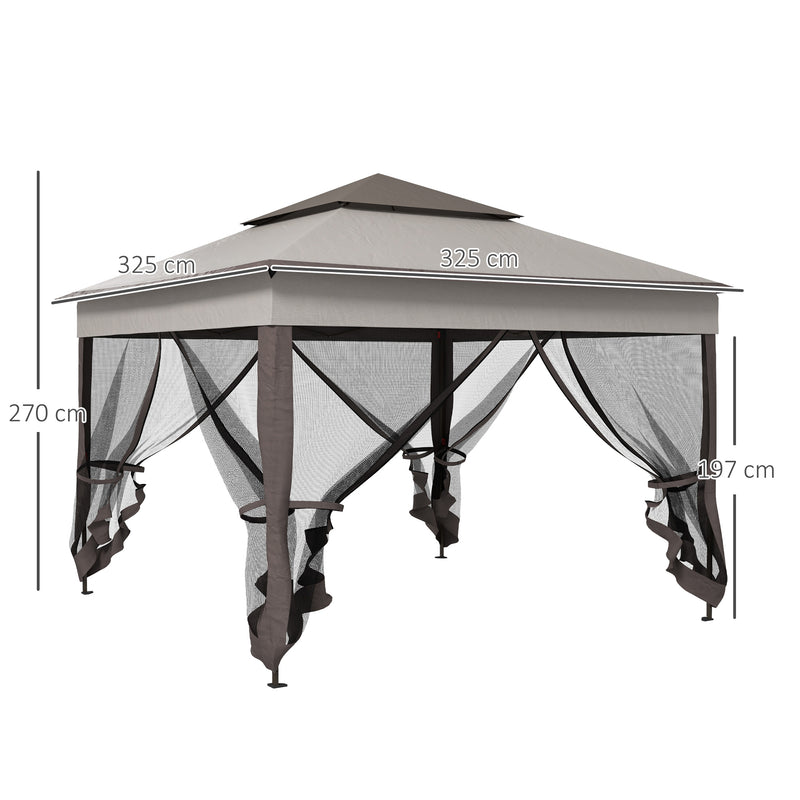 Outsunny Garden Folding Tent Heavy Duty Pop Up Gazebo for Party