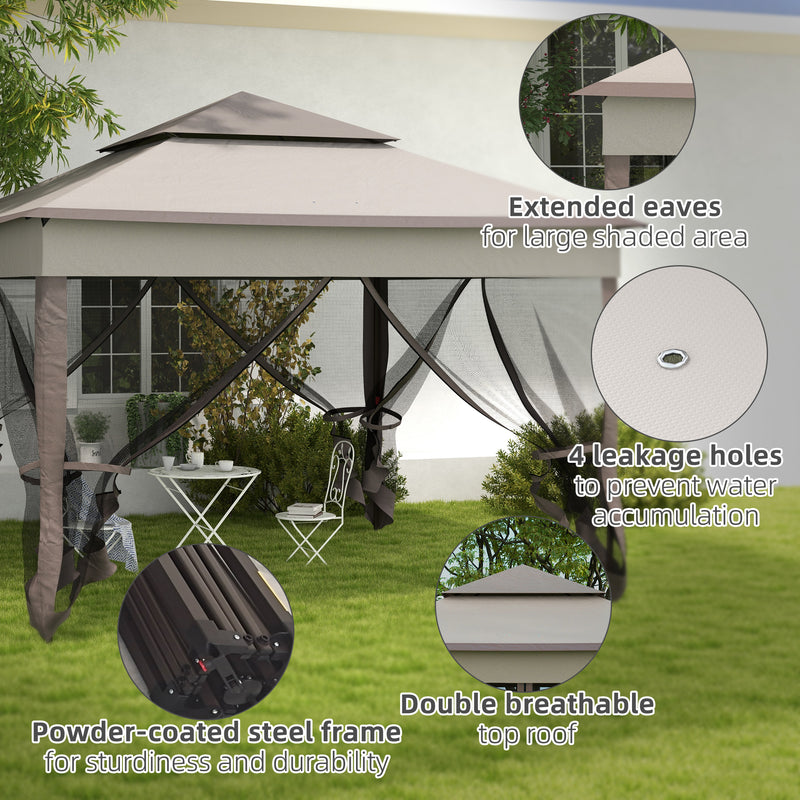 Outsunny Garden Folding Tent Heavy Duty Pop Up Gazebo for Party